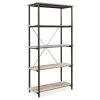 Real Living Rustic 5-Shelf Bookcase - Sturdy Wooden Bookshelf for Home & Office