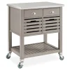 Laurie Gray Steel Top Kitchen Cart With Drawers | Stylish Storage Cart for Kitchen & Home