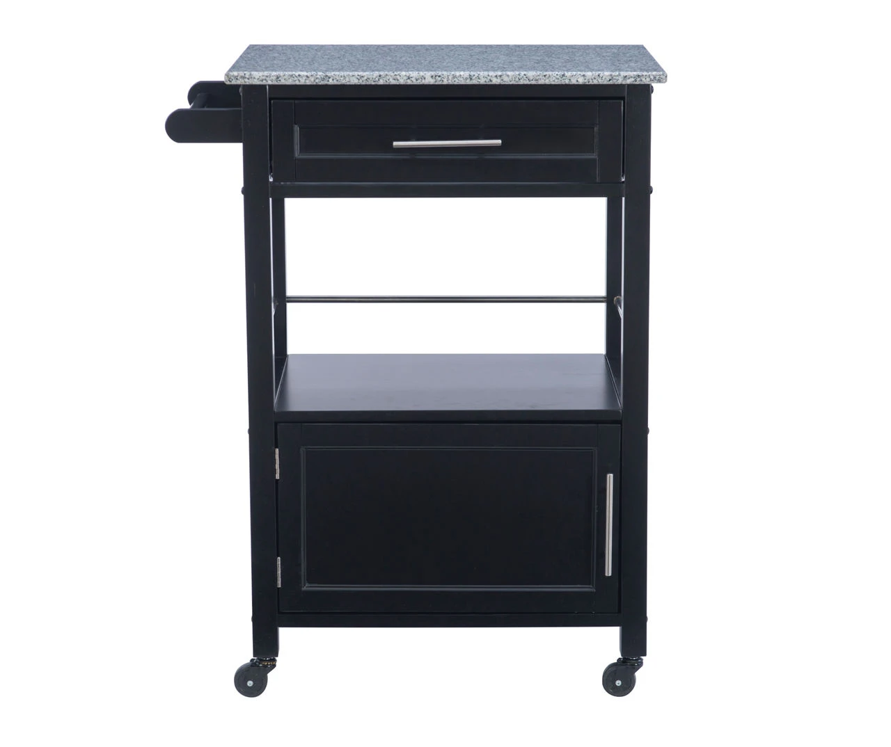 Ree Black Granite Top Kitchen Cart With Storage - Stylish & Functional Storage Cart - Image 4