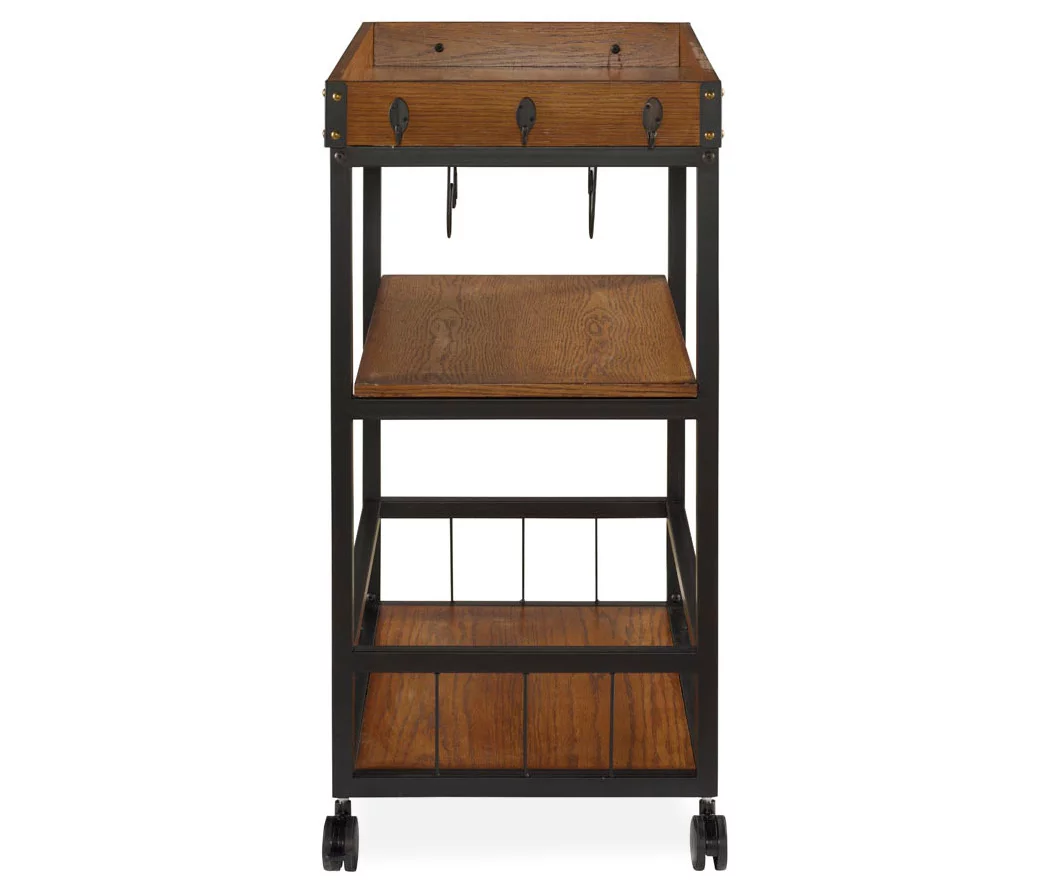 Luke Industrial Kitchen Cart with Wine Storage β Versatile Storage Cart for Kitchen & Dining - Image 4