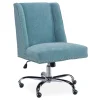 Aqua Square Back Office Chair With Nailhead Trim - Ergonomic & Stylish Home Office Seating