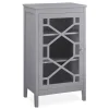 Ava Gray Geometric Single Door Cabinet - Stylish Storage Solution
