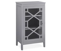 Ava Gray Geometric Single Door Cabinet - Stylish Storage Solution