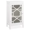 Ava White Geometric Single Door Cabinet - Modern Storage Solution