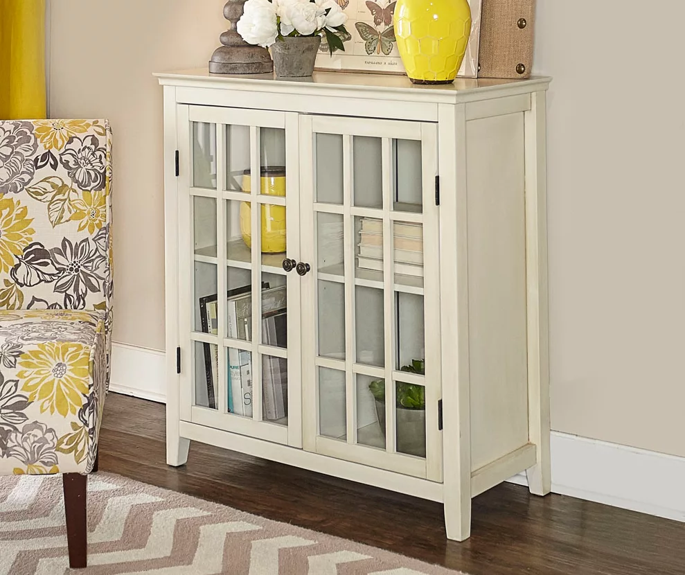 Preston White Vintage 2-Door Storage Cabinet | Durable & Stylish Organizer - Image 2