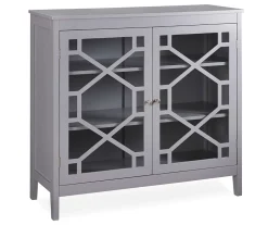 Ava Gray Geometric 2-Door Storage Cabinet - Stylish & Spacious Home Organizer