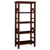 Rockford Antique Tobacco 4-Shelf Bookcase - Stylish Storage for Books & Décor