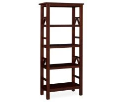 Rockford Antique Tobacco 4-Shelf Bookcase - Stylish Storage for Books & Décor