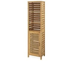 Pierce Bamboo 3-Shelf Tall Cabinet - Stylish & Durable Storage Solution