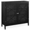 Ava Black Geometric 2-Door Storage Cabinet | Modern Home Organization Solution