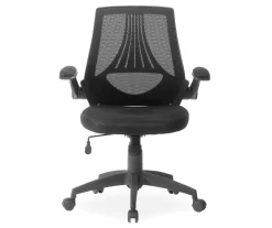 Ergonomic Black Mesh Office Chair with Lumbar Support - Adjustable Height, Swivel & Roll - Comfortable Desk Chair