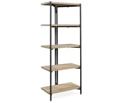 Charter Oak 5-Shelf Bookcase - Sturdy & Stylish Bookshelf for Home or Office