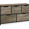 Rustic Rolling 5-Bin Storage Organizer | Versatile Storage Cart for Home & Office