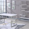 Alize White & Chrome Geometric Bookcase - Modern Bookshelf for Home & Office