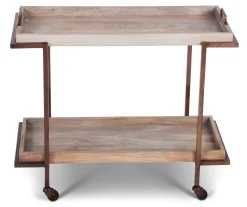 Conway 2-Shelf Rolling Serving Cart | Sturdy Storage Cart with Wheels