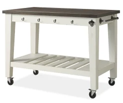 Cayla Two-Tone Rolling Kitchen Cart - Stylish Mobile Storage Solution
