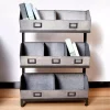 Galvanized Metal 3-Tier Storage Shelf - Sturdy Bookshelf for Home & Office Organization