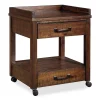 Baldridge Rustic Brown 2-Drawer Rolling Printer Stand - Compact Storage Cabinet for Home or Office
