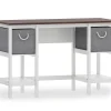 Modern Desk With Fabric Drawers - Sturdy & Stylish Home Office Furniture