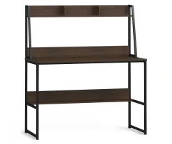 Stylish Brown Desk with Hutch - Perfect for Home Office & Study