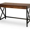Elegant Dark Walnut Writing Desk - Modern Home Office Furniture