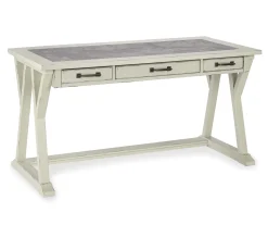 Jonileene White-Gray Modern Desk - Stylish and Functional Office Furniture