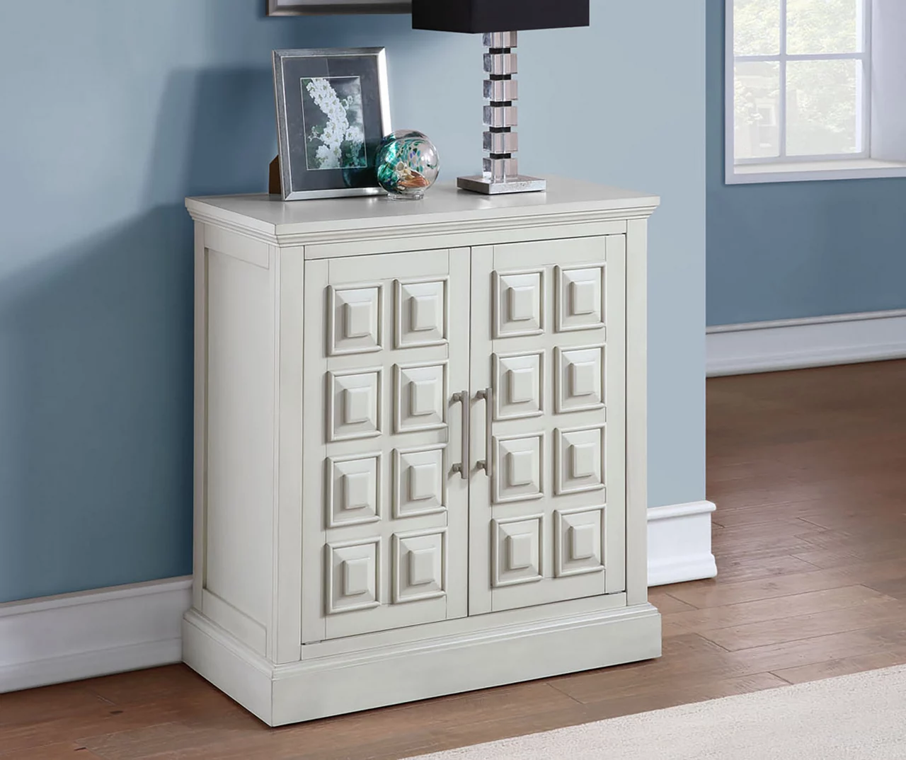 Hailey White 2-Door Accent Cabinet - Stylish Storage Solution - Image 2