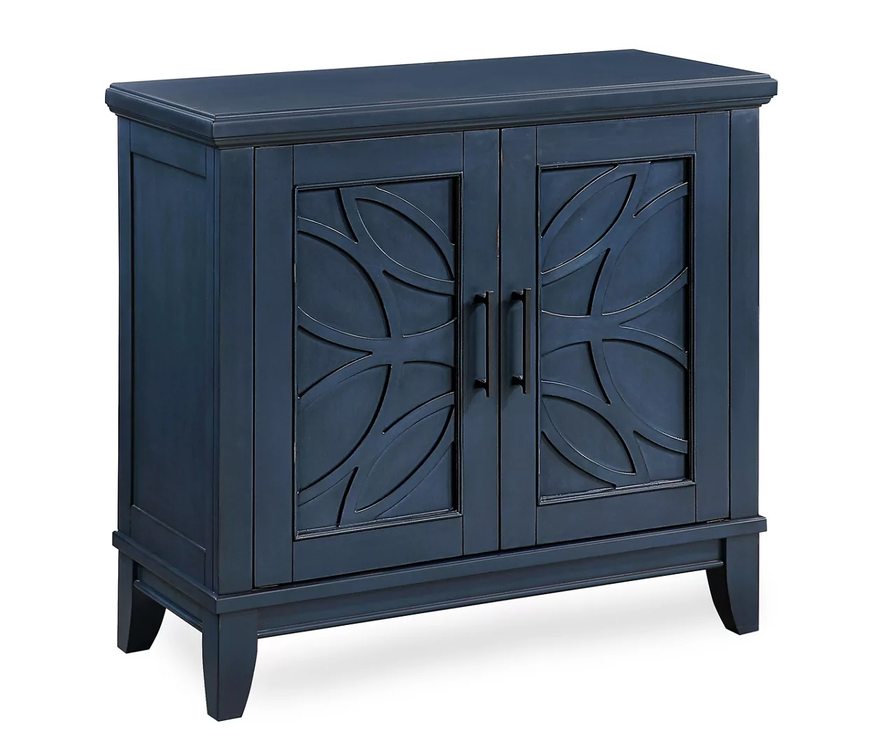 Carly Navy Blue 2-Door Accent Cabinet - Stylish Storage Solution for Home & Office