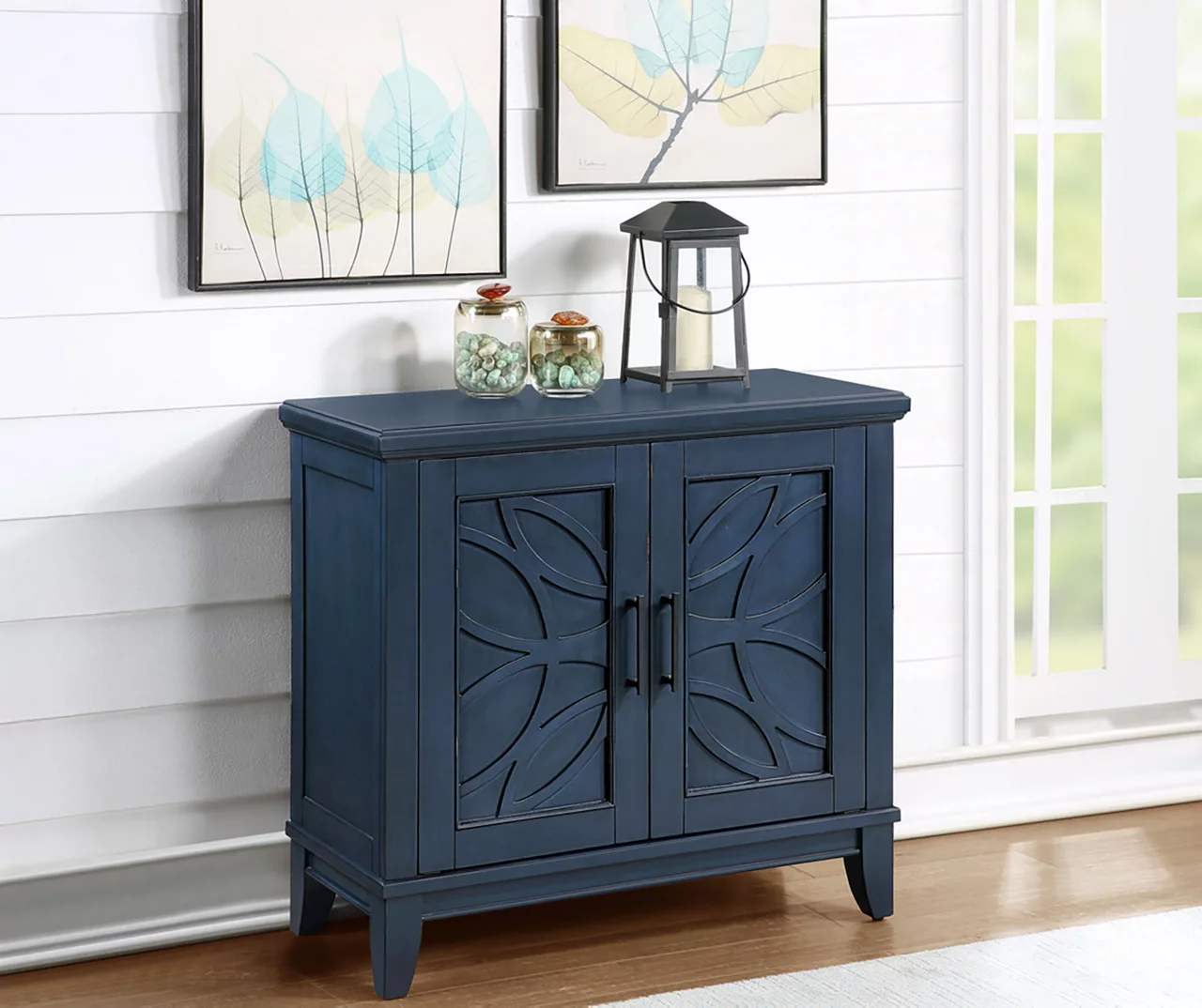 Carly Navy Blue 2-Door Accent Cabinet - Stylish Storage Solution for Home & Office - Image 2