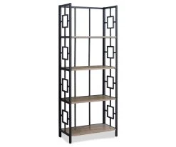 Dark Taupe Square 4-Shelf Open Bookcase - Stylish & Functional Bookshelf