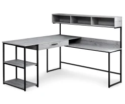 Monarch L-Shaped Corner Desk With Hutch - Space-Saving Office Furniture