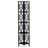 Monarch Geometric 4-Shelf Corner Bookcase - Stylish Space-Saving Storage