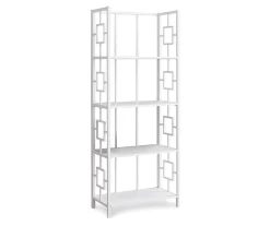White Square 4-Shelf Open Bookcase - Modern Storage Solution for Home & Office