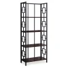 Espresso Square 4-Shelf Open Bookcase - Stylish & Spacious Storage Solution