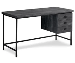 Monarch Reclaimed 3-Drawer Computer Desk | Rustic Wood Office Desk | Spacious Storage