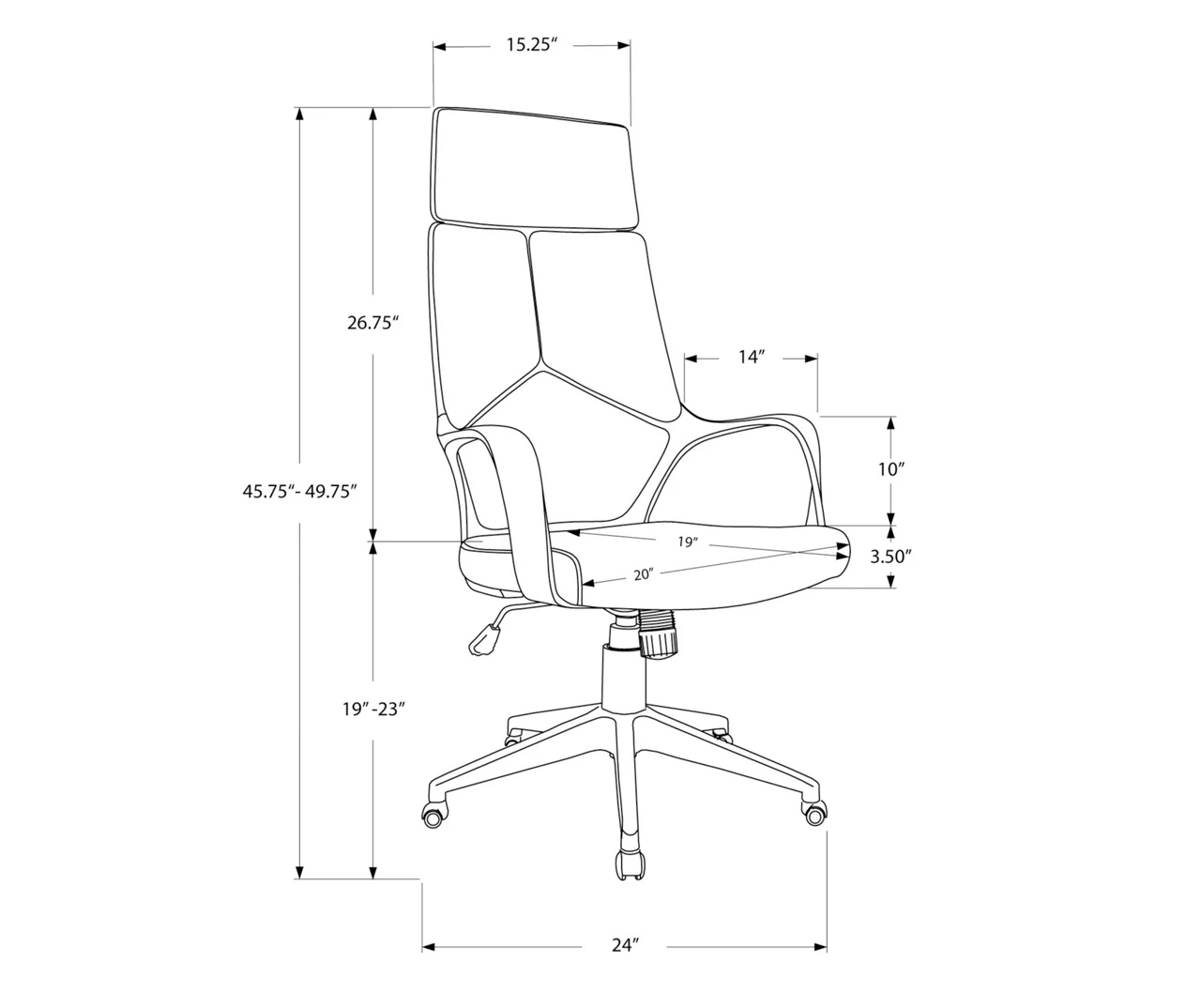 White & Gray Executive Office Chair - Ergonomic High-Back Desk Chair with Lumbar Support - Image 11