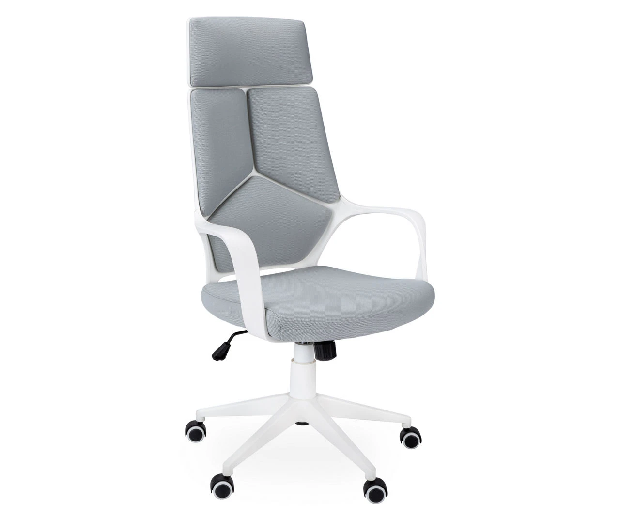 White & Gray Executive Office Chair - Ergonomic High-Back Desk Chair with Lumbar Support - Image 2