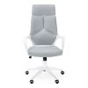 White & Gray Executive Office Chair - Ergonomic High-Back Desk Chair with Lumbar Support