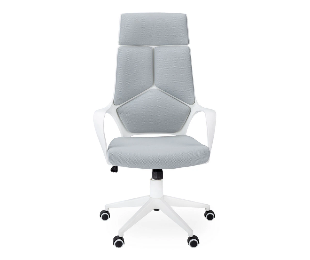 White & Gray Executive Office Chair - Ergonomic High-Back Desk Chair with Lumbar Support