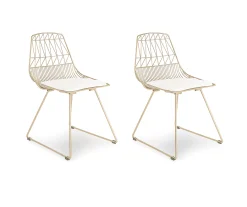 Vivi Metal Dining Chairs, 2-Pack - Modern Office Chairs for Home or Workspace