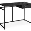 Elegant Black Marble Look Computer Desk – Modern Home Office Furniture