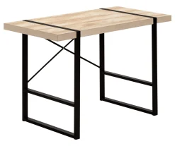 Natural Wood Look Thick Panel Computer Desk - Modern Home Office Desk