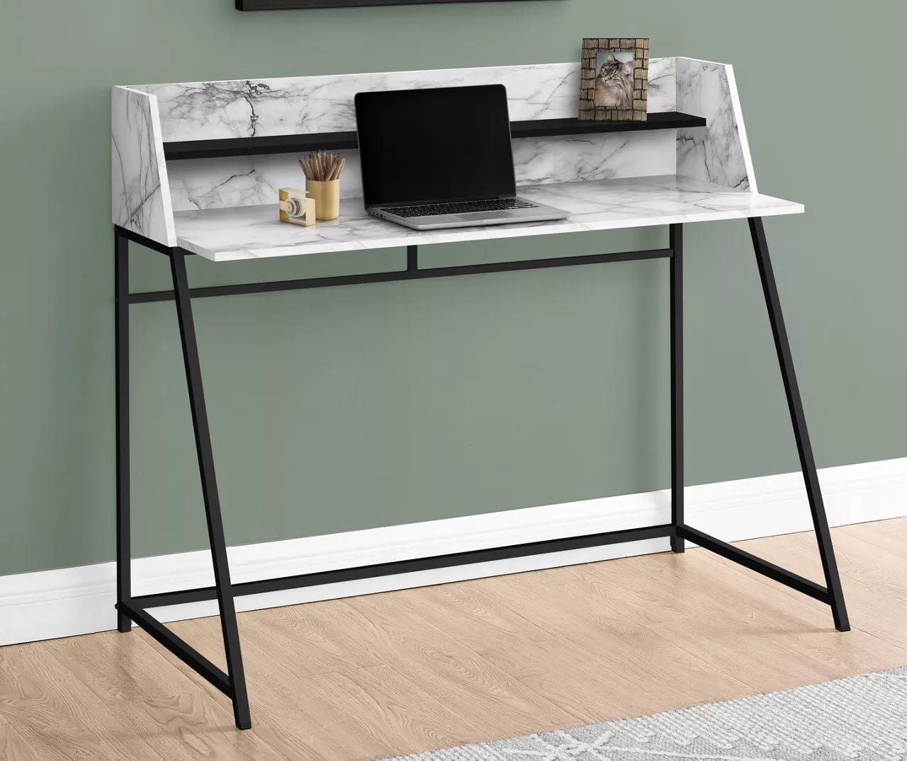 Monarch Office Desk With Hutch - Stylish & Functional Modern Desk for Home & Office - Image 16
