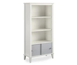 Monarch Hill Poppy Gray & White Bookcase - Stylish Bookshelves for Modern Home Décor