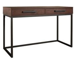 Horatio Brown & Gunmetal Wood Desk - Modern Office Furniture