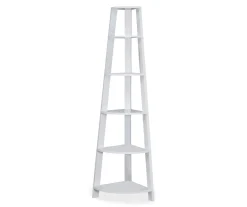 Monarch 5-Shelf Etagere Corner Bookcase - Space-Saving Storage for Books and Décor