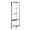 Copper Metal 4-Shelf Etagere Corner Bookcase - Stylish Space-Saving Storage