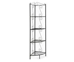 Copper Metal 4-Shelf Etagere Corner Bookcase - Stylish Space-Saving Storage