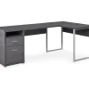 Monarch Metal 2-Drawer L-Shaped Computer Desk - Sturdy & Space-Saving Home Office Furniture