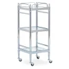 Hawkins Chrome & Glass 3-Shelf Rolling Cart - Sturdy Storage Solution for Home or Office